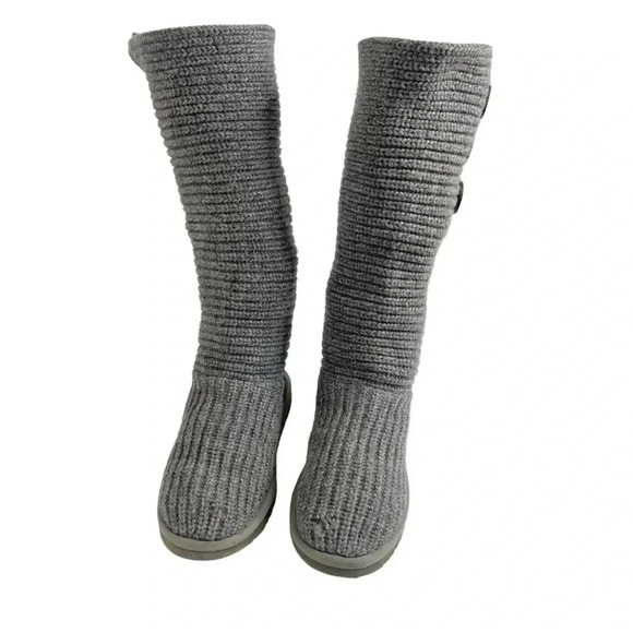 UGG Classic Cardy Grey Knit Boot Women's Size 8 - Picture 4 of 12